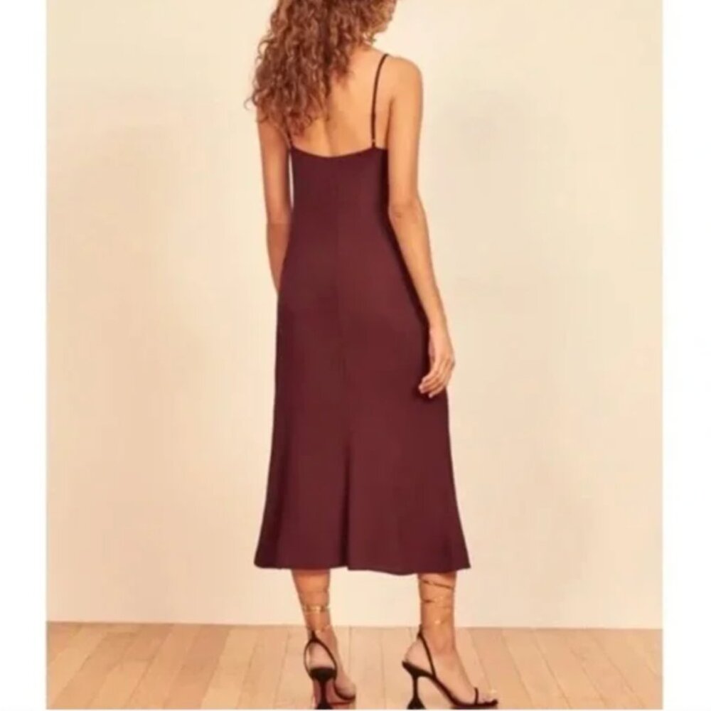 Reformation Burgundy Midi Dress - Picture 2 of 7